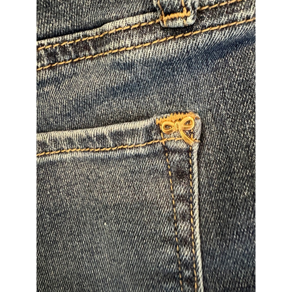 Nanette Lepore Belle High Rise Ankle Skinny Jeans Blue Sailor Button Women 8 - Picture 7 of 7